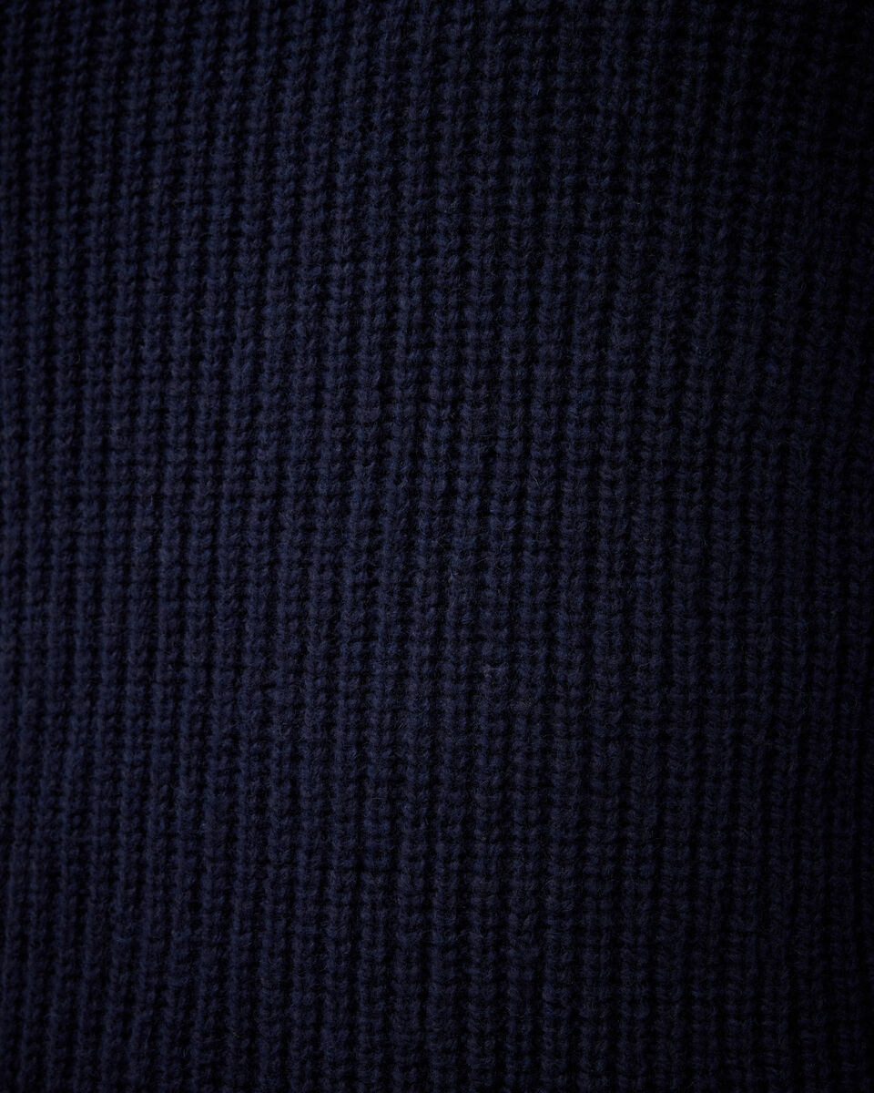 Chunky Lambswool Half-Zip Knit, Navy, hi-res